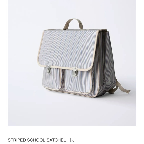 ZARA Satchel style school backpack with a striped print. - Picture 2 of 5